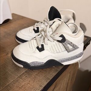 Jordan Kids White and Black Sneakers